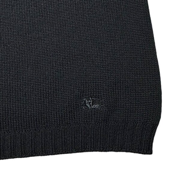 Burberry London Sweater Top Sz.M Black 100% Wool Knit Short Sleeve Basic Classic - Picture 7 of 11